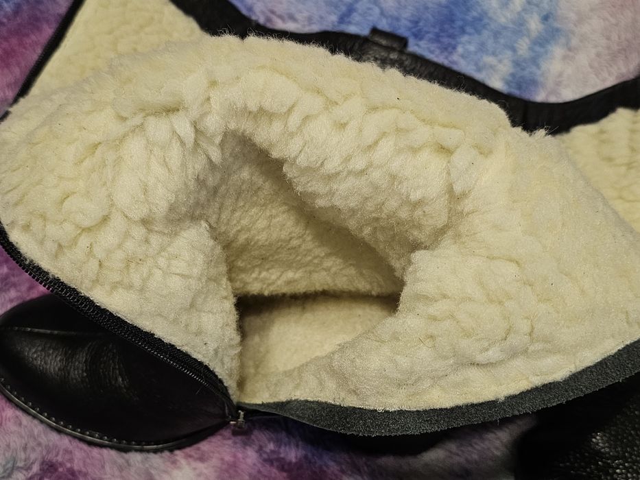 Зимові шкіряні сапожки на овчині, розмір 37, жіночі чоботи, ботінки