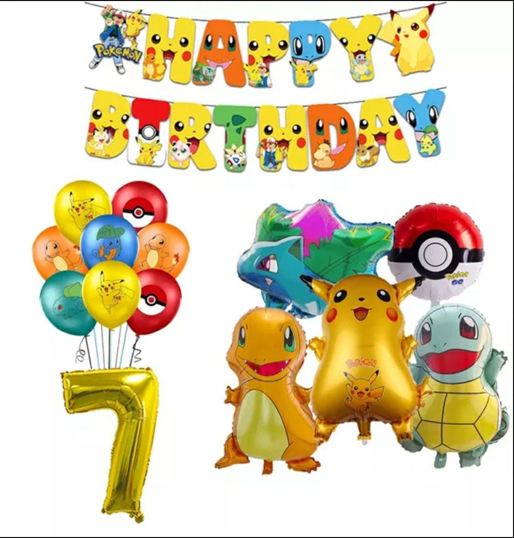 Decoração Festa Aniversário Pokemon Pikachu 2 a 8 anos NOVO