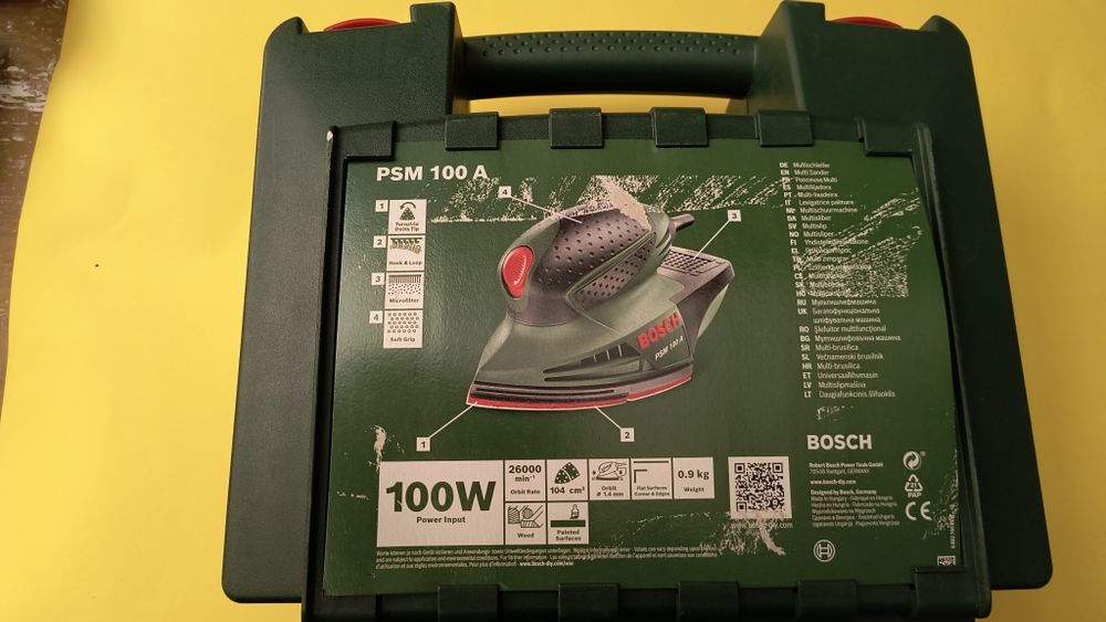 Nowa szlifierka oscylacyjna Bosch PSM 100 A 100W w walizce + akcesoria