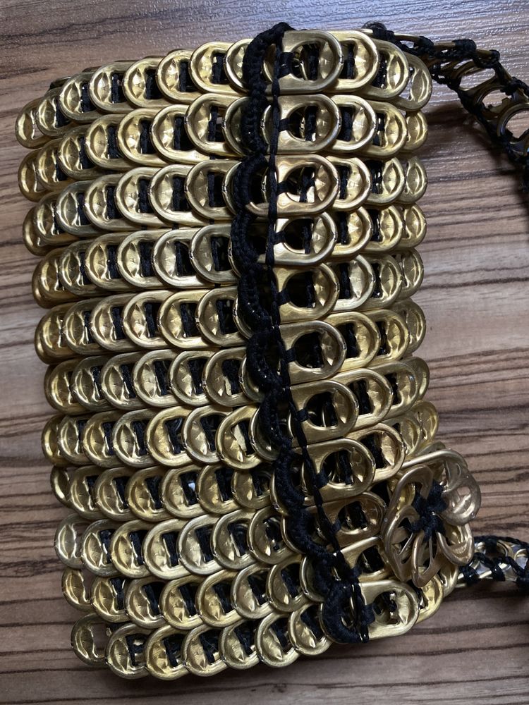 Recykling eko handmade torebka z części od puszek