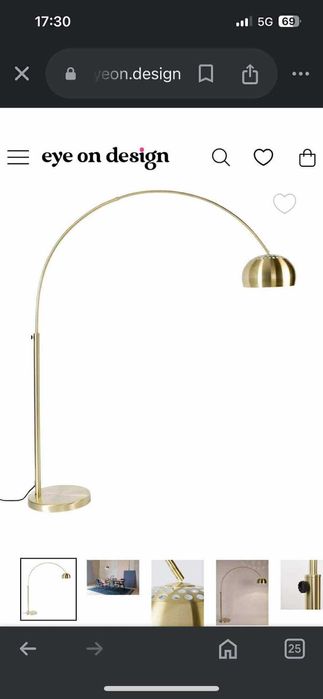 Lampa podłogowa Bow złota