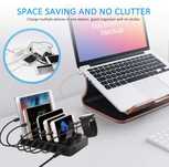PRITEK Stacja ładująca 8 szt. mieszane krótkie kable USB 5V/3A+5V/2,4A