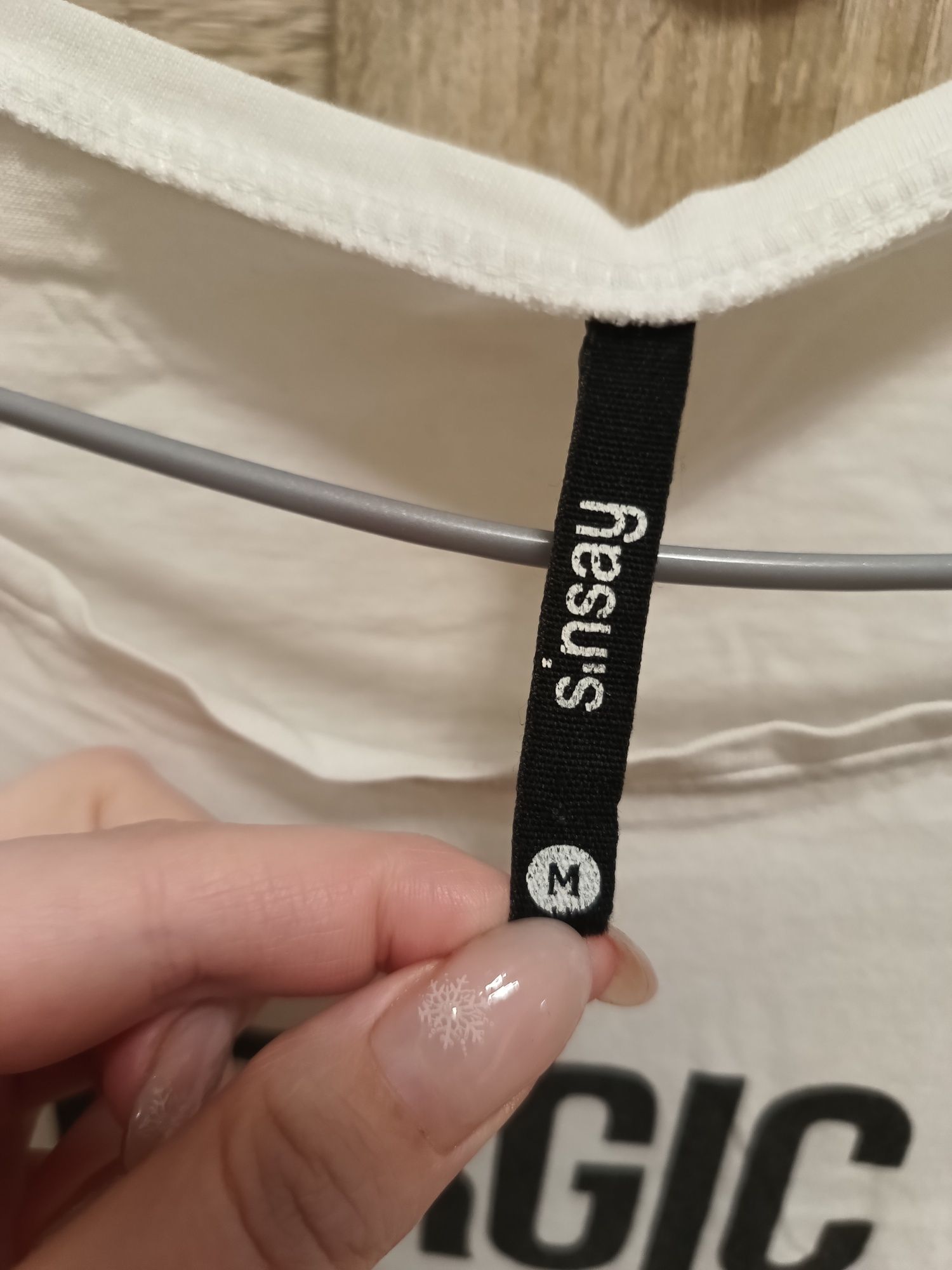 Damska bluzka koszulka t-shirt na krótki rękaw z napisem w rozmiarze M