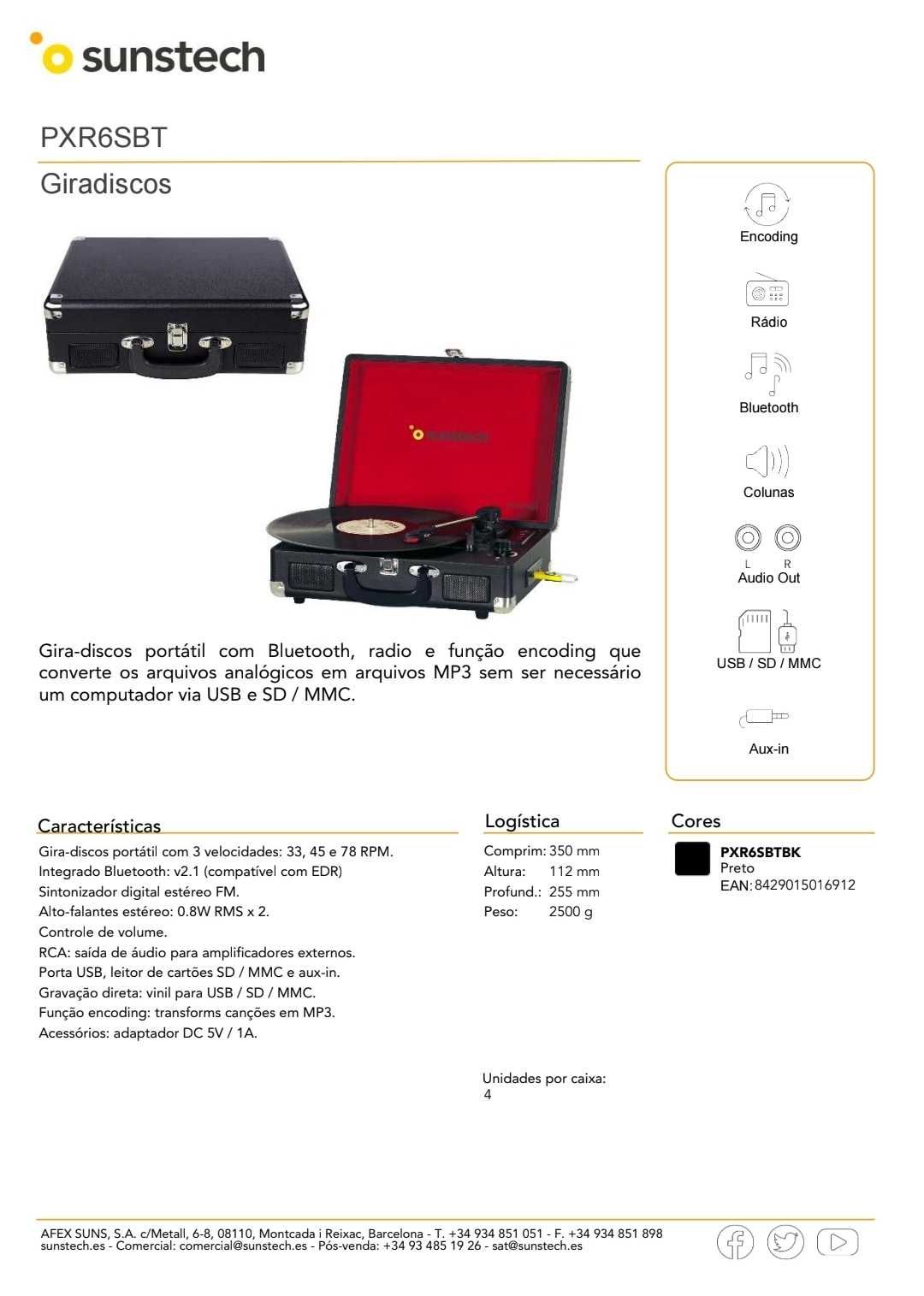 Gira-discos Sunstech + oferta disco