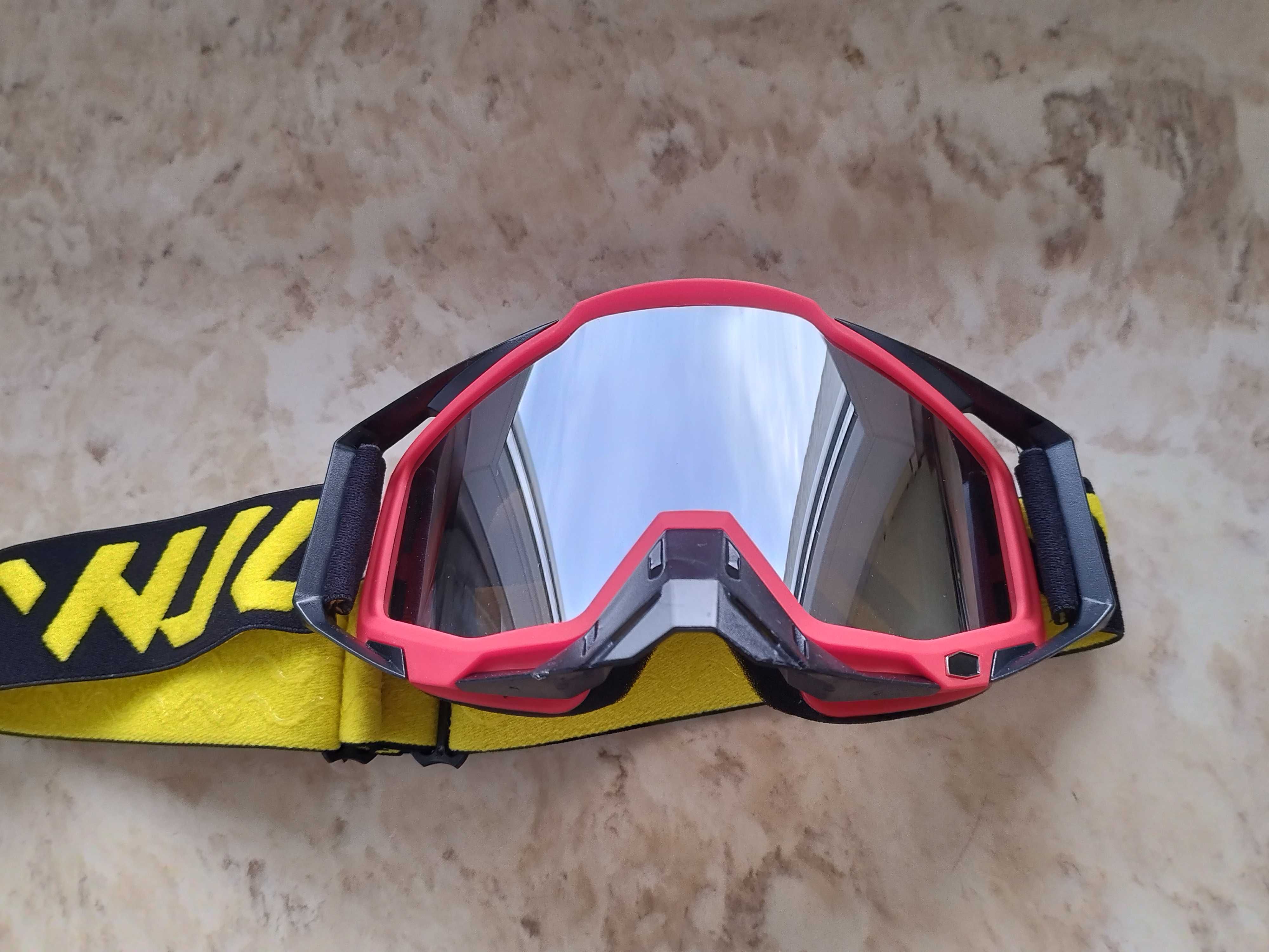 Okulary motocyklowe Google gogle WJL nowe lustro weneckie lustrzanki