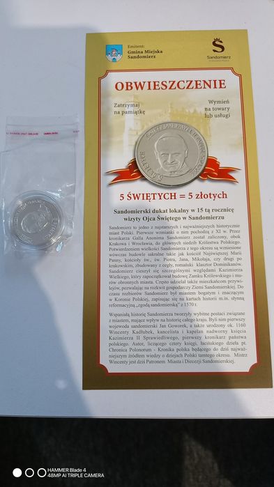 Dukat lokalny , 5 świętych srebro