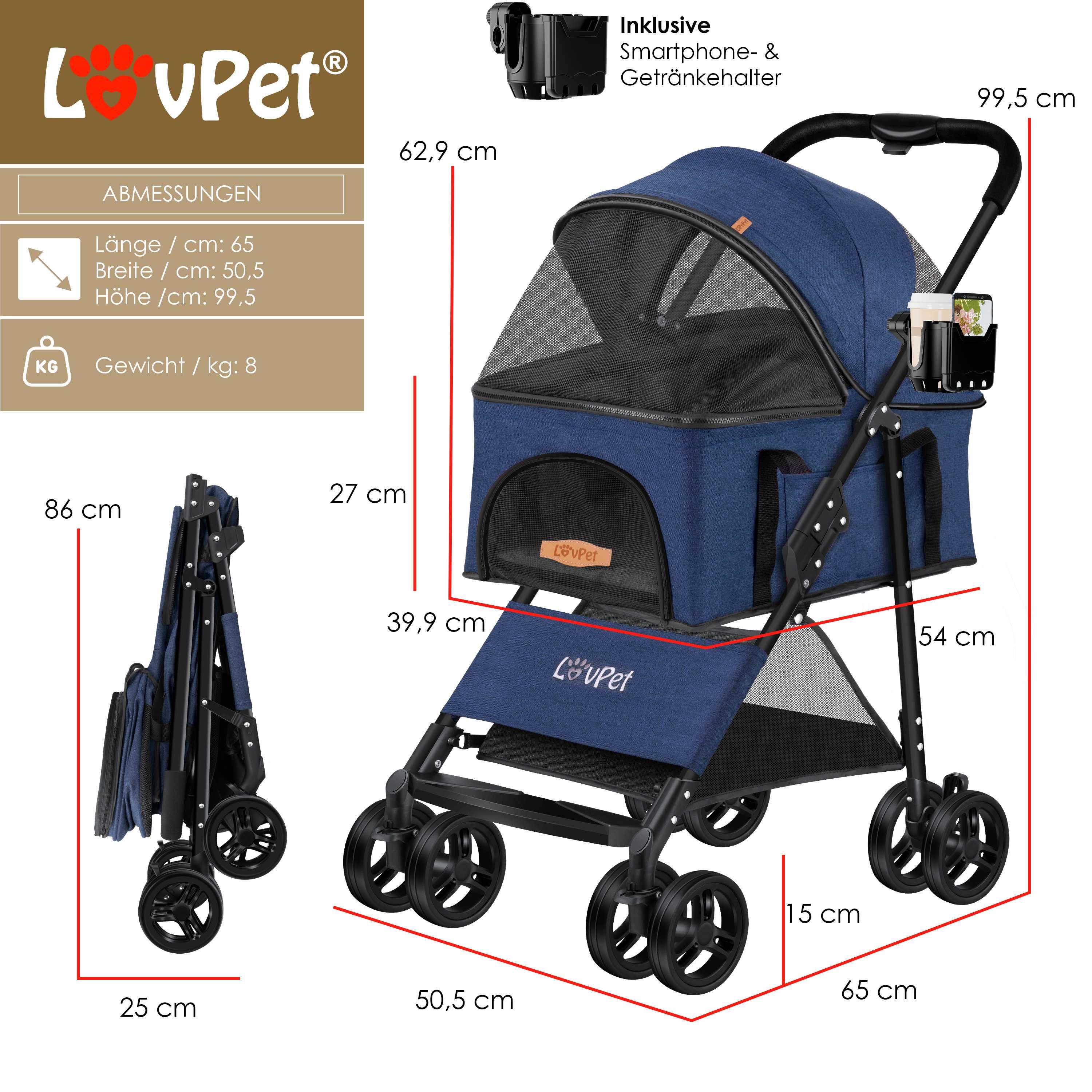 Nowy wózek dla psów / transporter / kojec / klatka / LOVPET !8896!