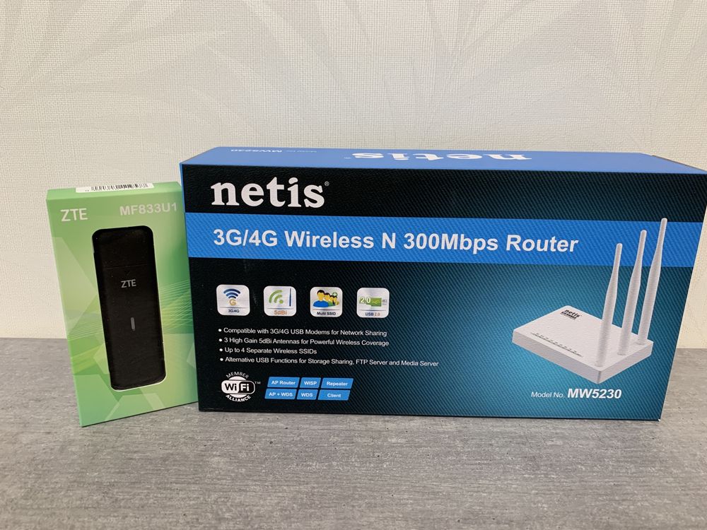 300Мб GSM 3G 4G роутер интернет Netis ZTE маршрутизатор под сим карту