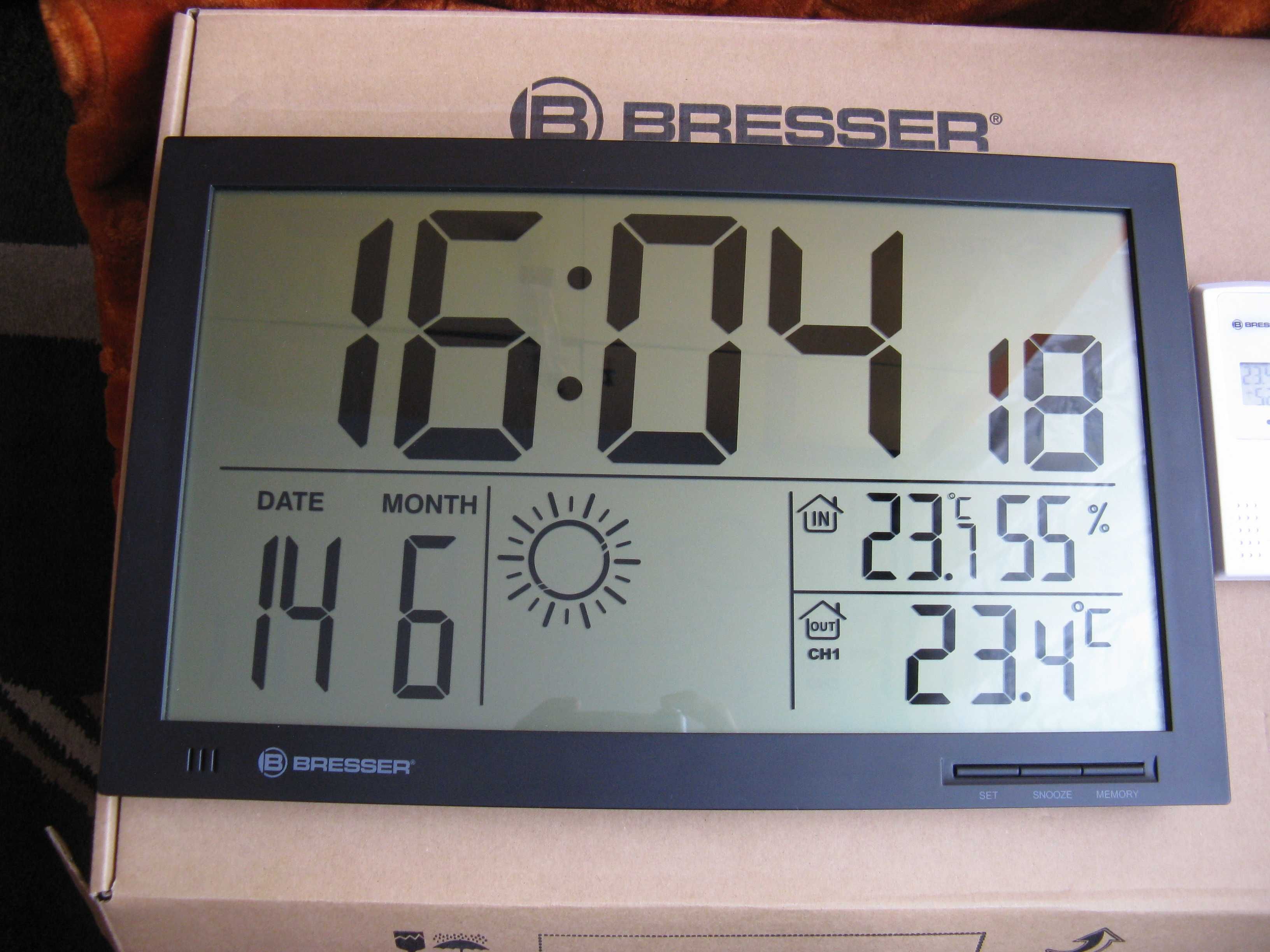 BARDZO DUŻY Zegar ścienny Bresser MyTime Jumbo LCD, czarny