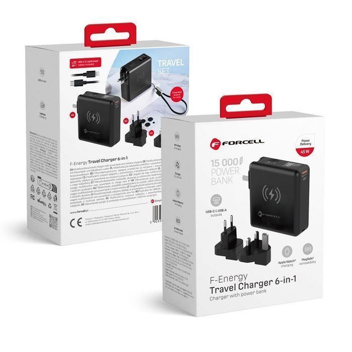 Wielofunkcyjna ładowarka Forcell F-Energy 6w1 USB A + USB C PD 45W +