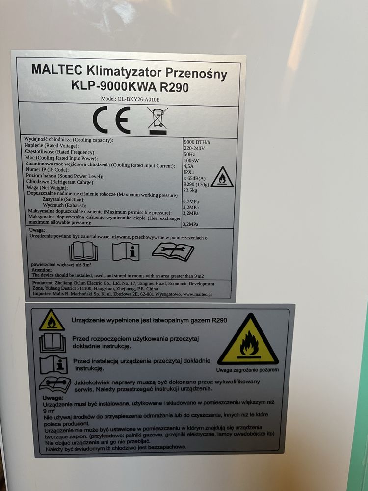 Klimaryzator przenośny Maltec