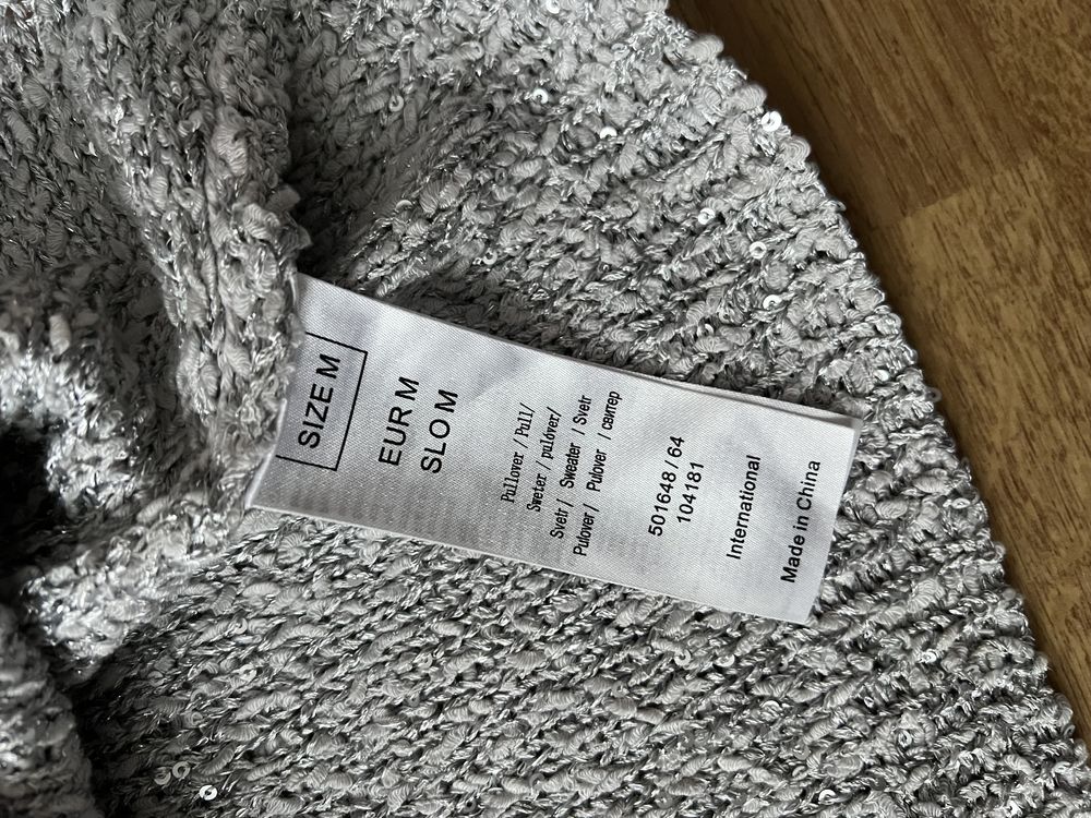 Sweter szary cekinowy brokatowy Orsay rozmiar M