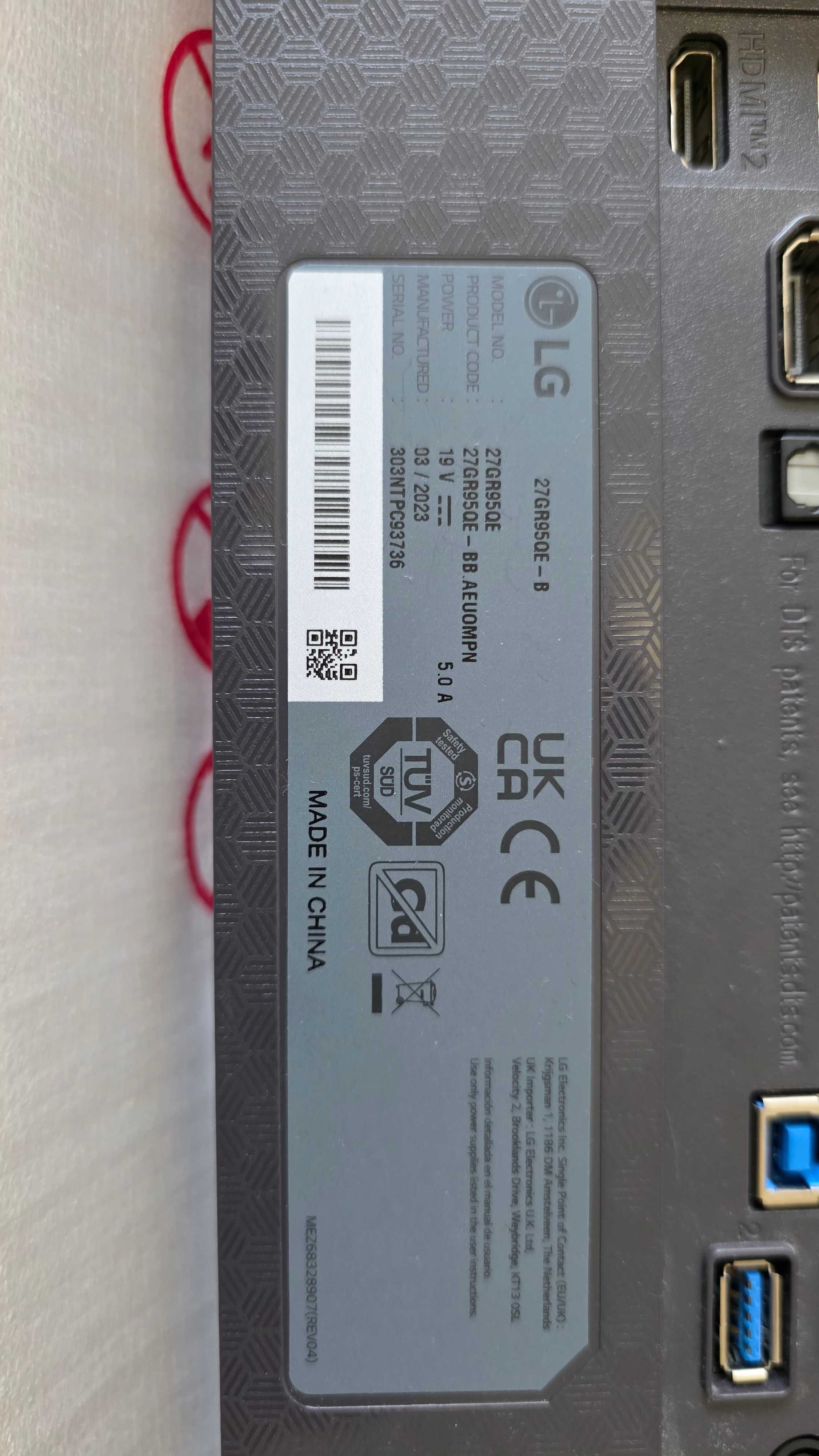 Uszkodzony monitor LG UltraGear OLED 27 cali, 1440p 240Hz