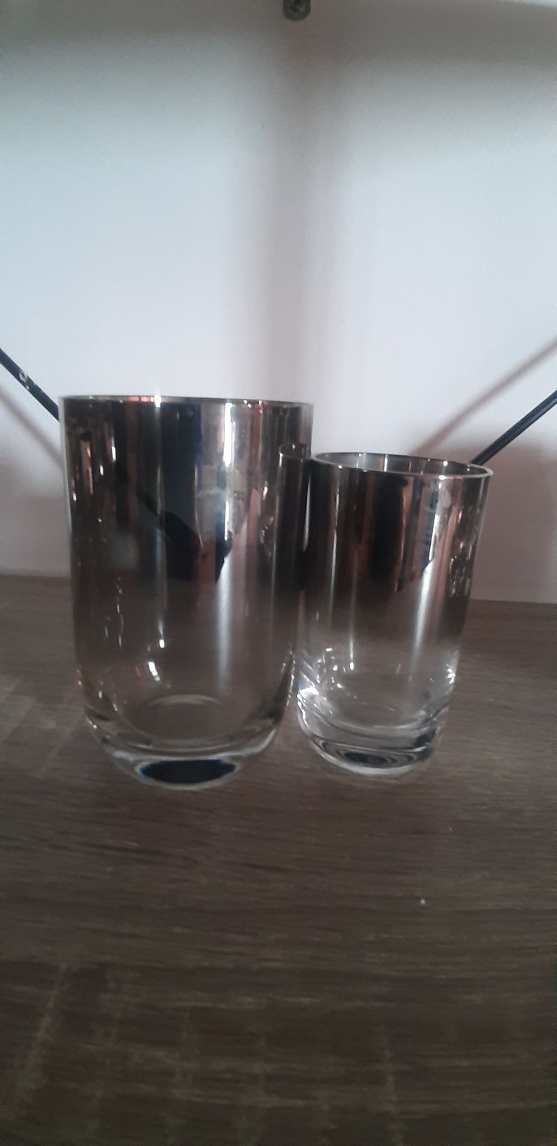 Komplet 12 szklanek przyciemnianego lustrzanego szkla PRL