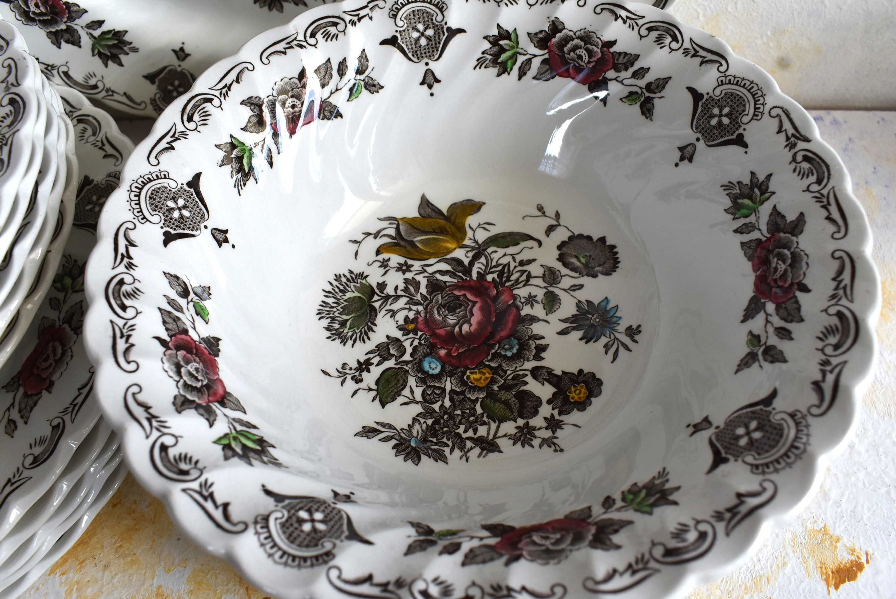 Serwis obiadowy Myotts Bouquet porcelana angielska