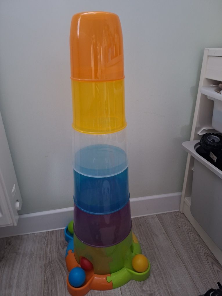 Wieża z piłeczkami tęczową piramida do układania 65cm