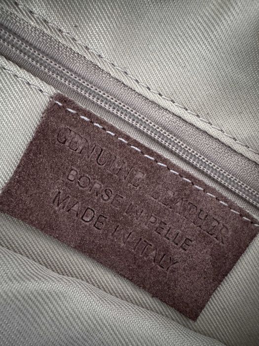 PIĘKNA brązowa zamszowa torebka Laura Biaggi Made In Italy 100% skóra