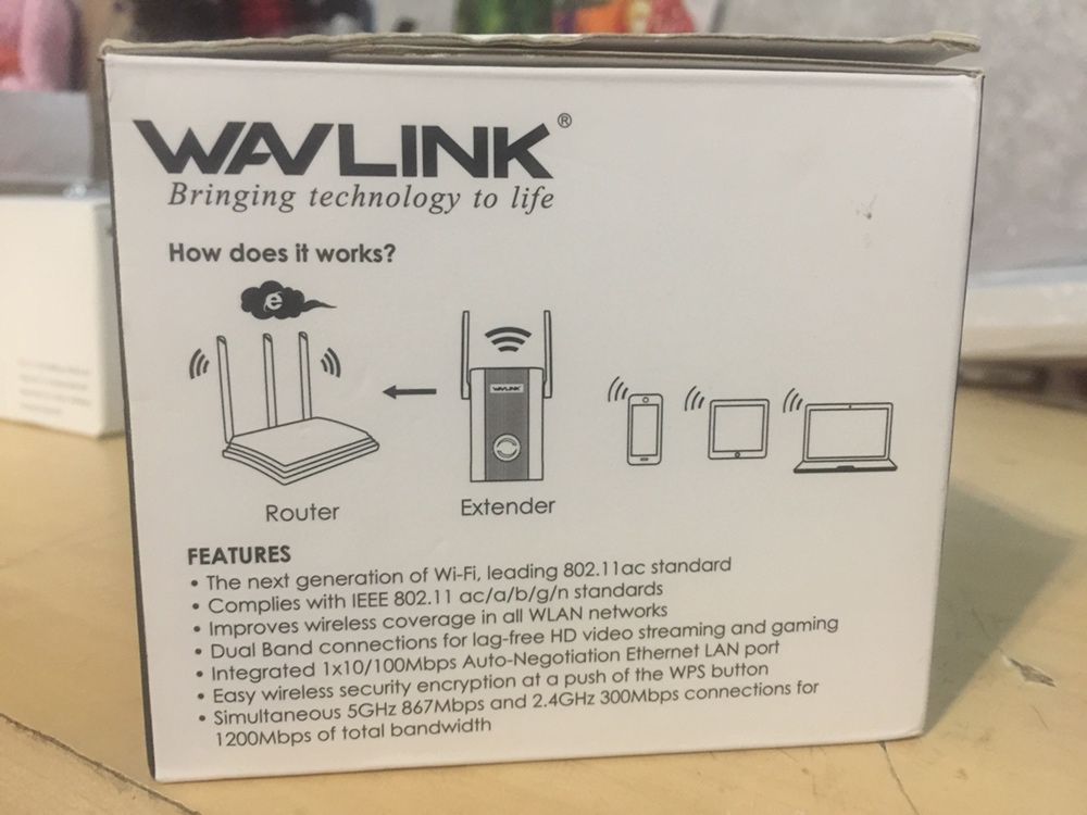 Wavlink Aerial Ac1200 Dual Band Wi-fi Range Extender