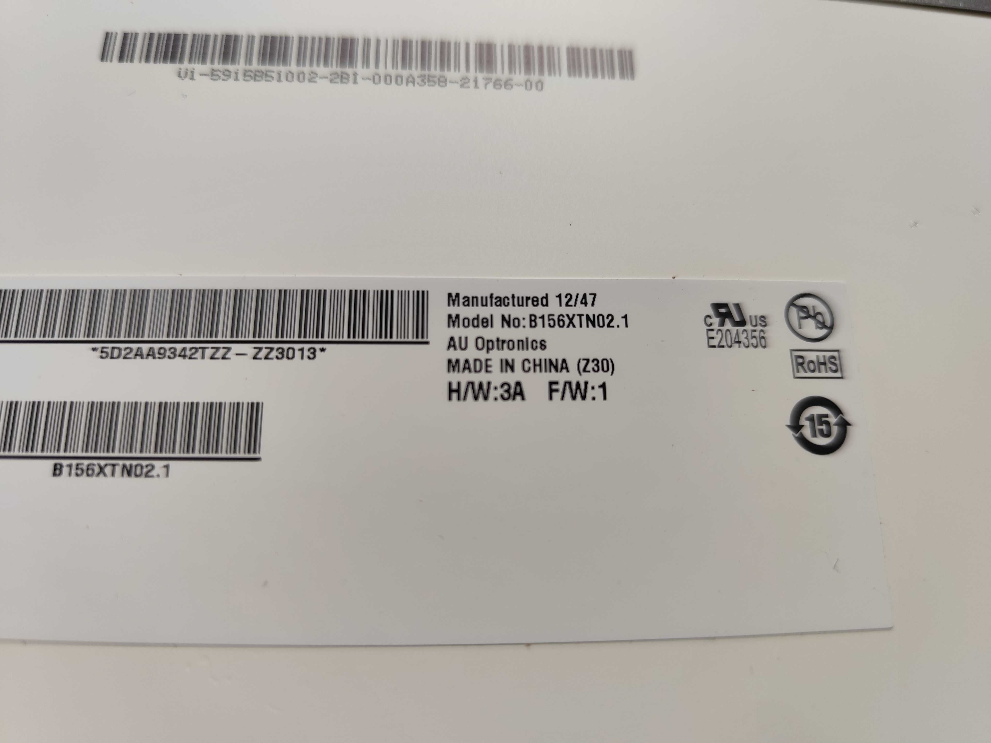 Matryca LED TN matowa 15,6 " 1366 x 768 Au Optronics AUO B156XTN02.1