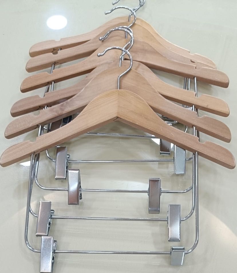 Conjunto de 6 cruzetas madeira com corpo longo e mola para criança