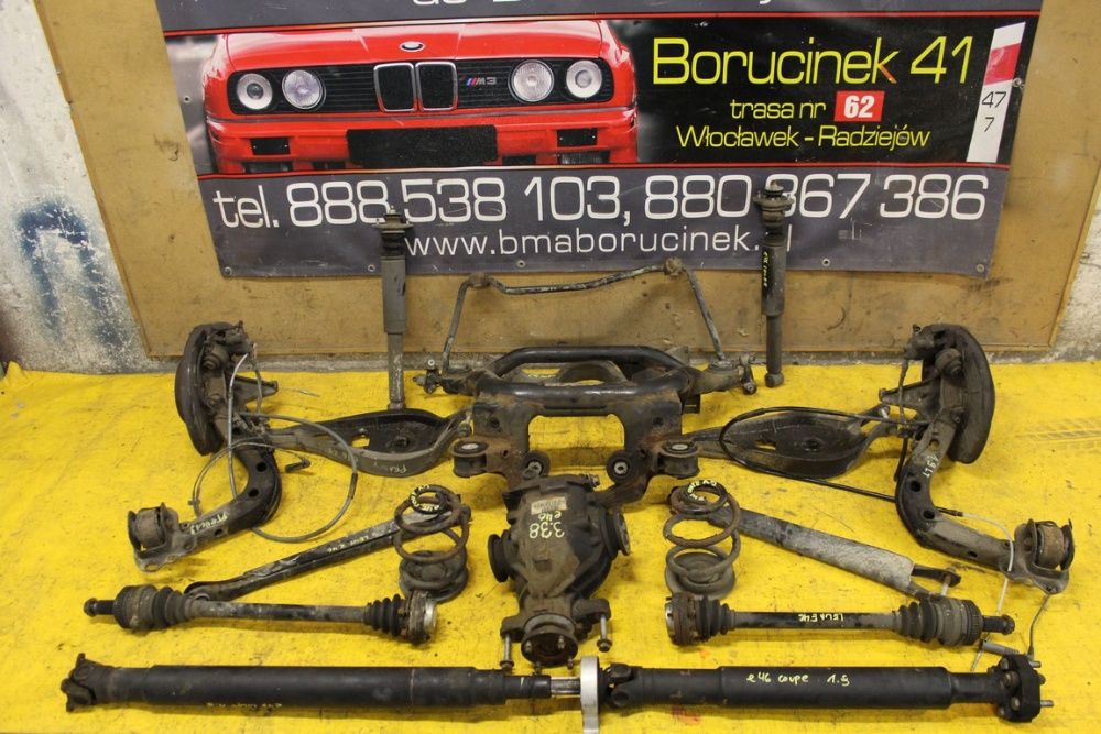 BMW E46 Zawieszenie Tylne Wahacze Tarcze Belka Drążek Sprężyny BMA