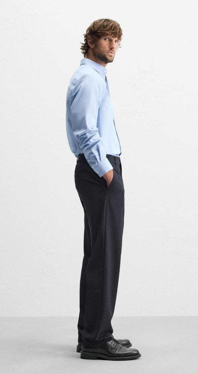 Штани ZARA straight-leg із змішаної вовняної такнини новинка 2025 рік