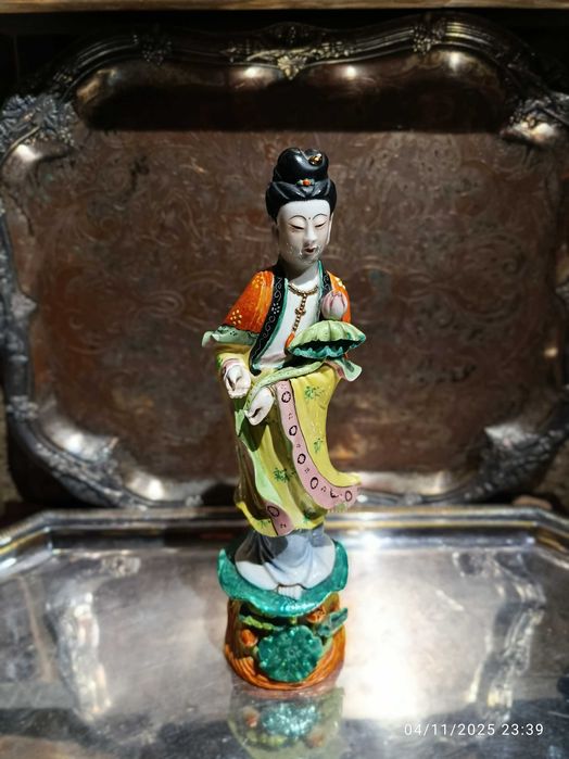 Escultura Divindade Chinesa Centenária República 26 cm