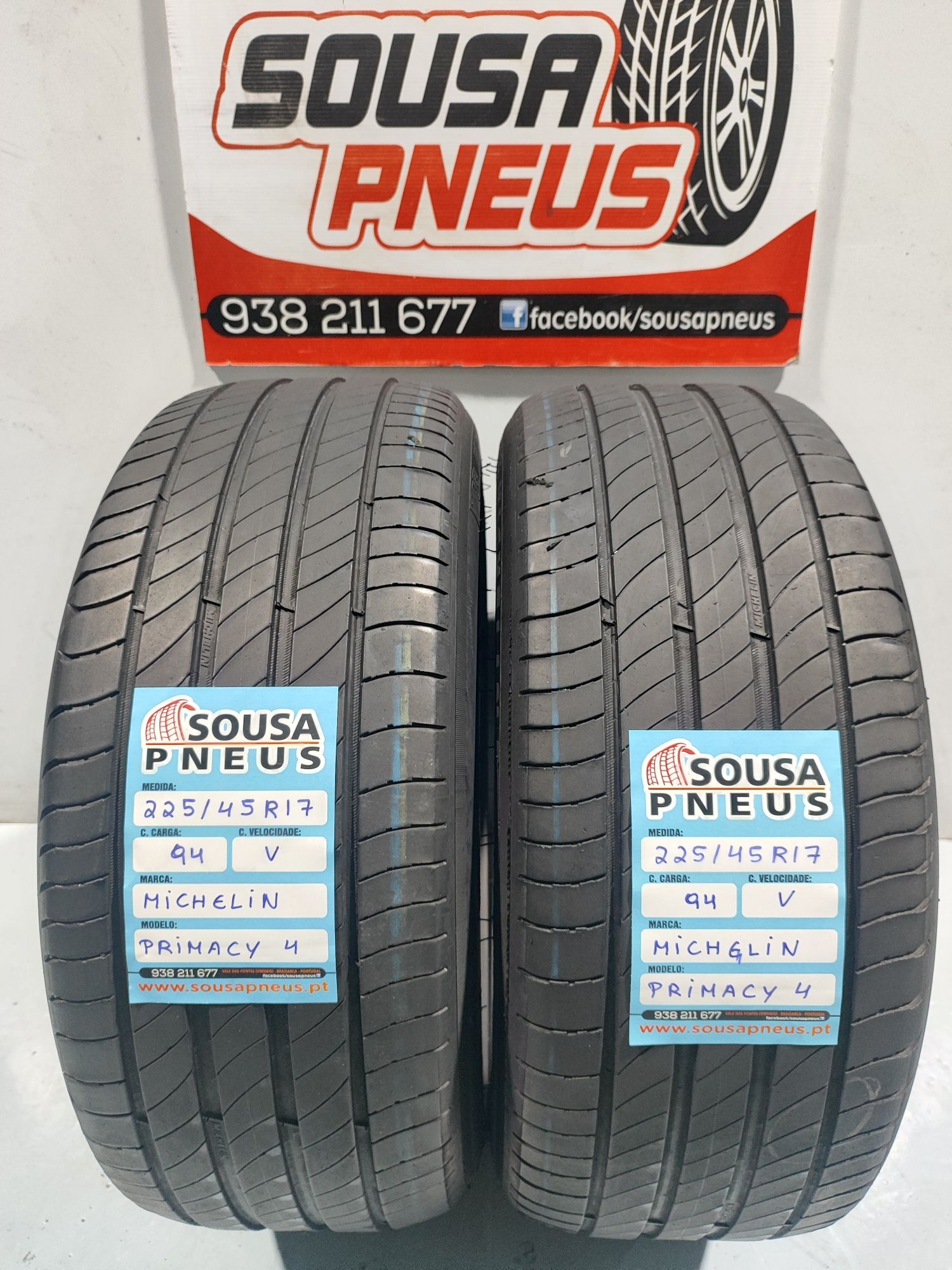 2 pneus semi novos 225-45R17 Michelin - Oferta dos Portes