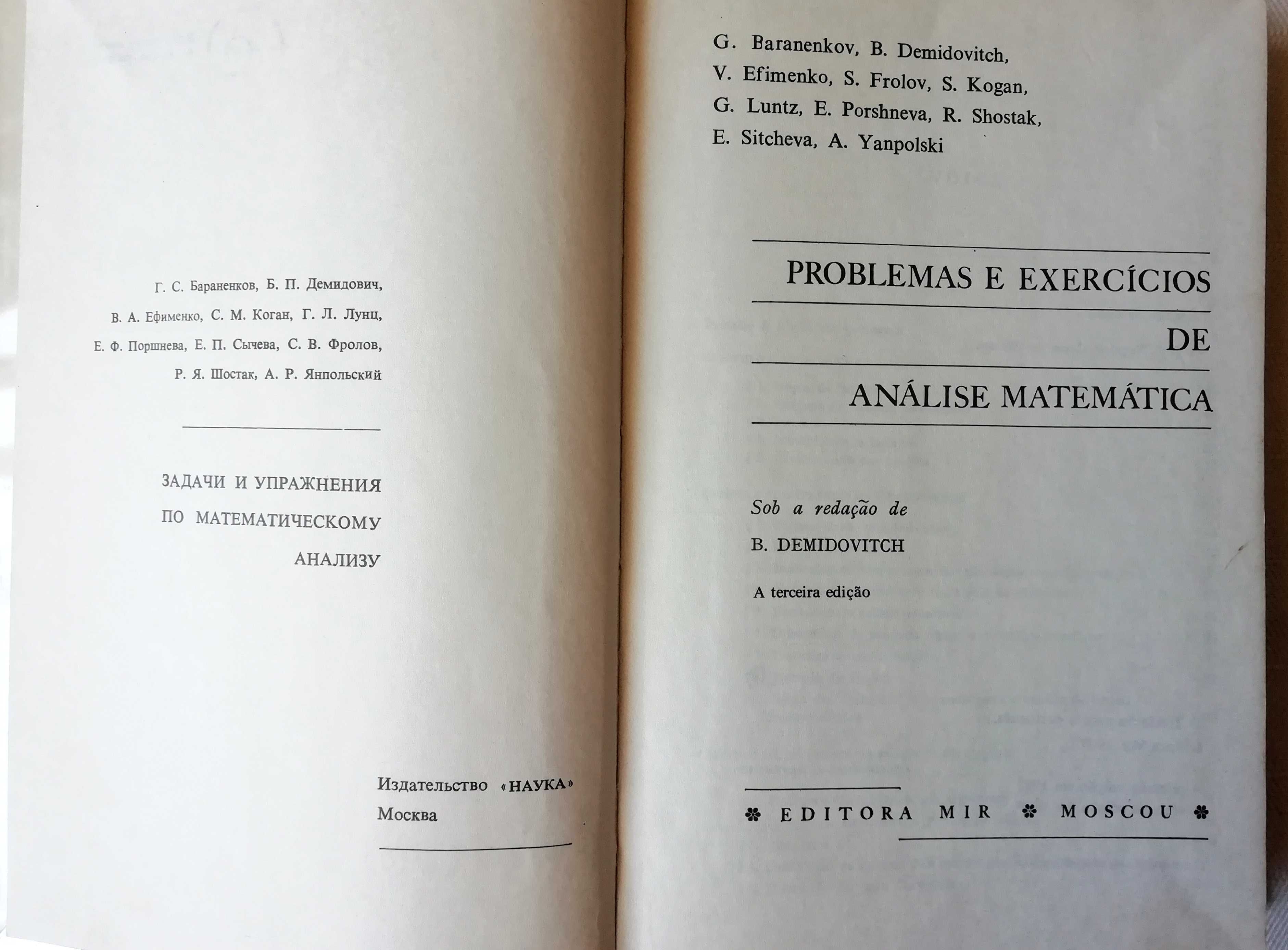 Problemas e Exercícios de Análise Matemática, B. Demidovitch