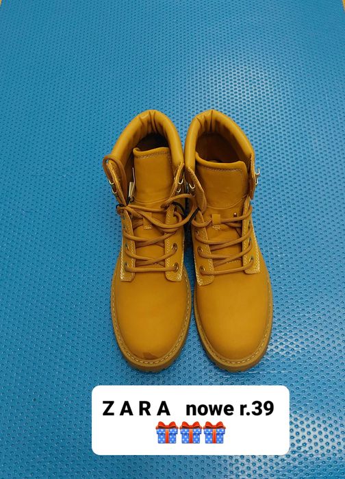 Trapery buty zara damskie nowe brązowe skórzane Timberlake prezent/39