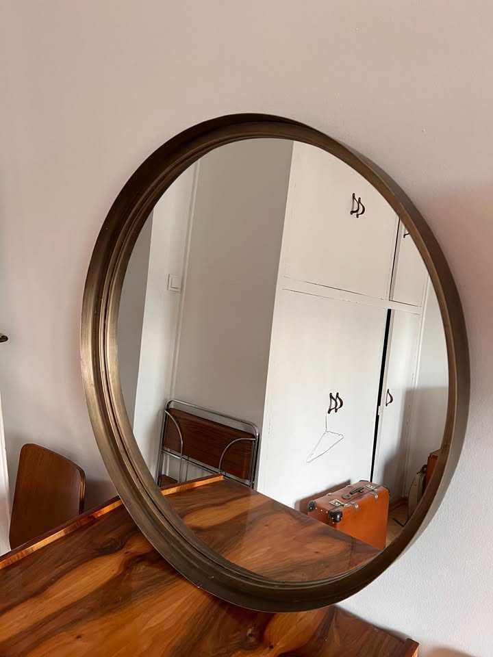 Lustro okrągłe 80 cm średnicy w metalowej ramie