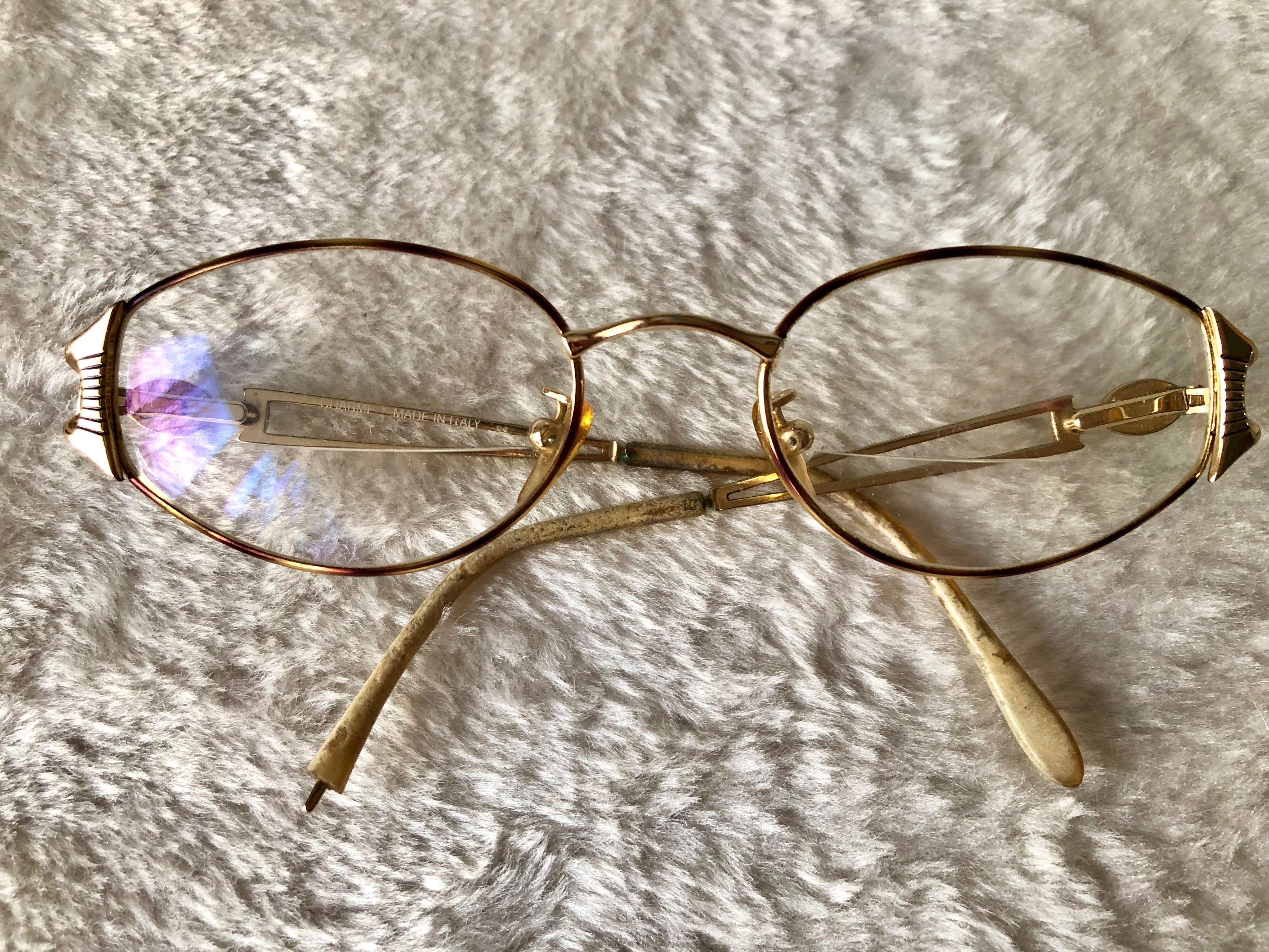 Charme vintage okulary zloty kolor unikat premium