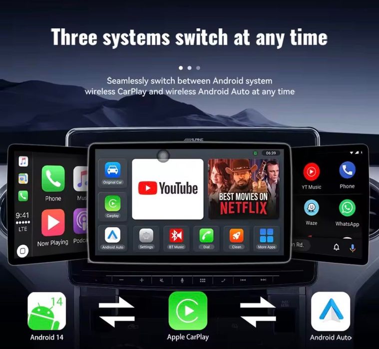 Адаптер Acodo 2025 Android 14 3In1 CarPlay Ai Box 4/32gb