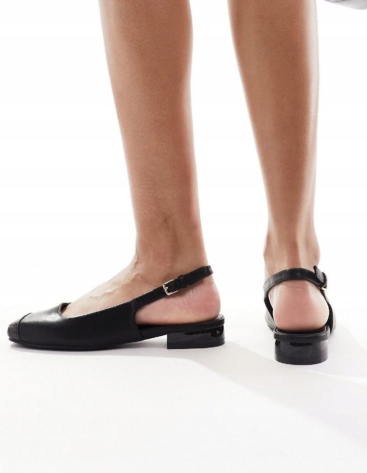 Asos Design 38 Czarne Balerinki Z Paskiem Landon Q281