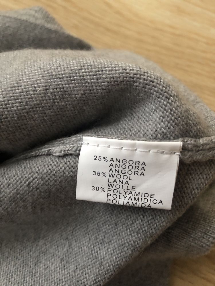 Jasnoszara sukienka z wełną i angorą Phuong Mai L/XL