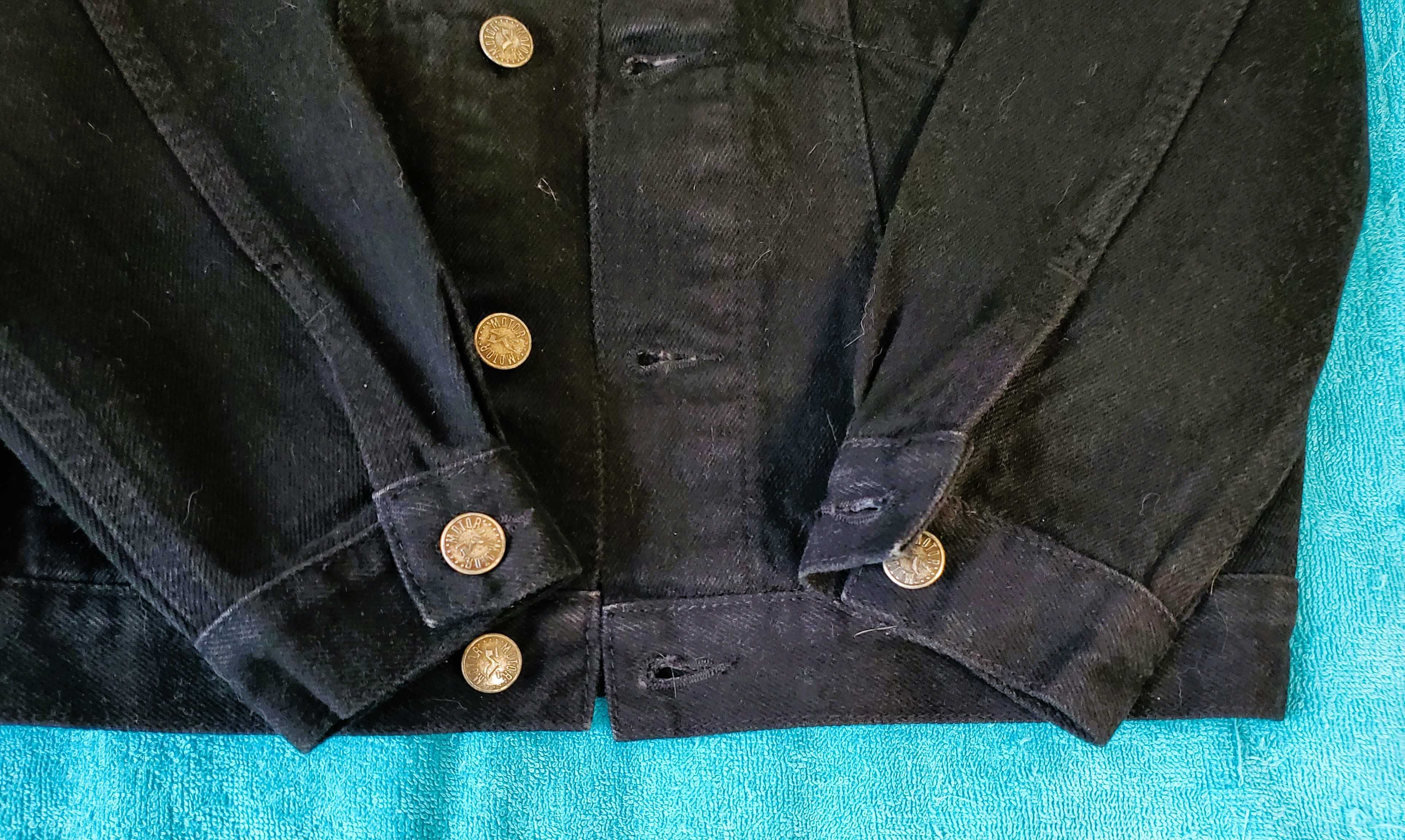 Новая Куртка джинсовая MOTOR JEANS для мальчика 7 лет, черная.