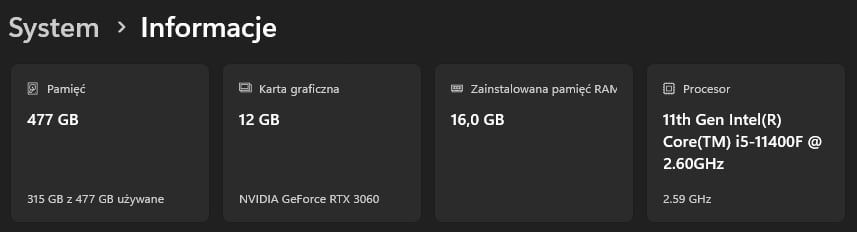 ASUS ROG Strix – i5 11400F, RTX 3060, 16GB RAM, SSD 512GB, Windows 11