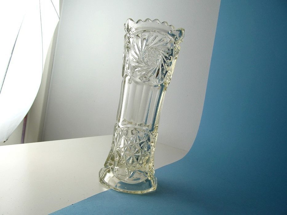 1920/30 piękny zabytkowy szklany wazon