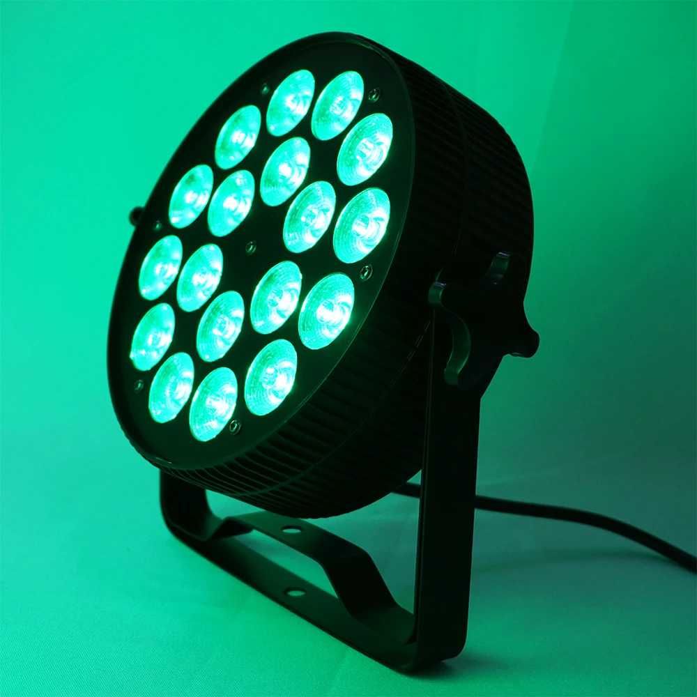 Oświetlenie Sceniczne LED HEX PAR – 18x18W, RGBWA+UV, DMX512 NIE WASH