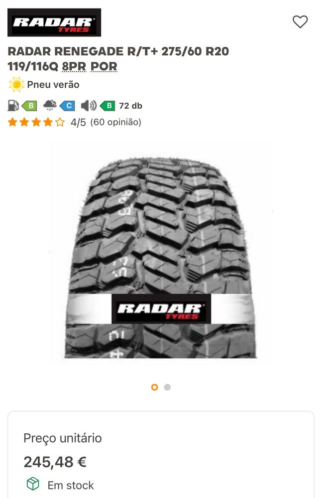 Pneus Novos 275/60 r20