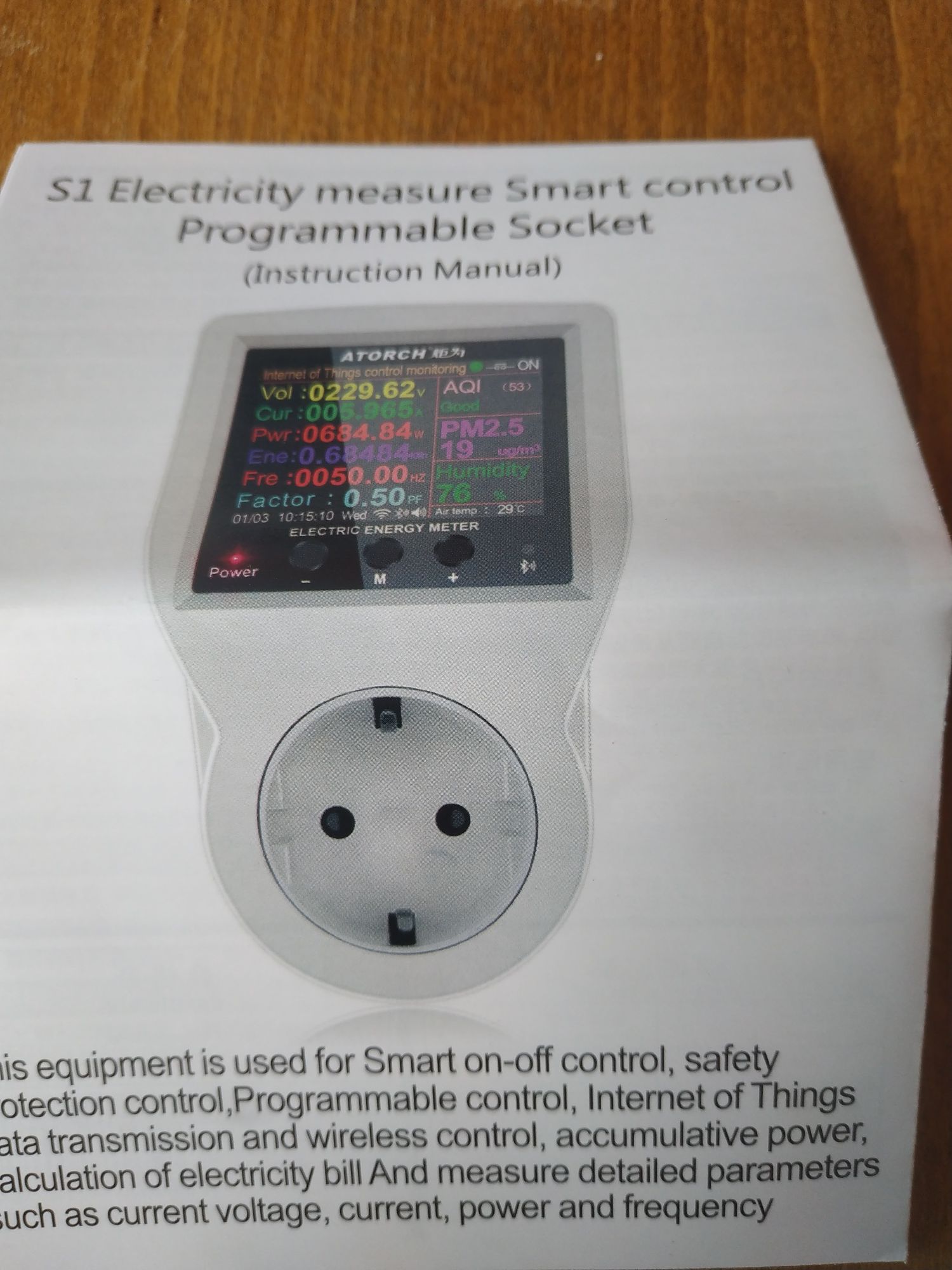 Ватметер Atorch 3680 watt Bluetooth WIRELESS WiFi