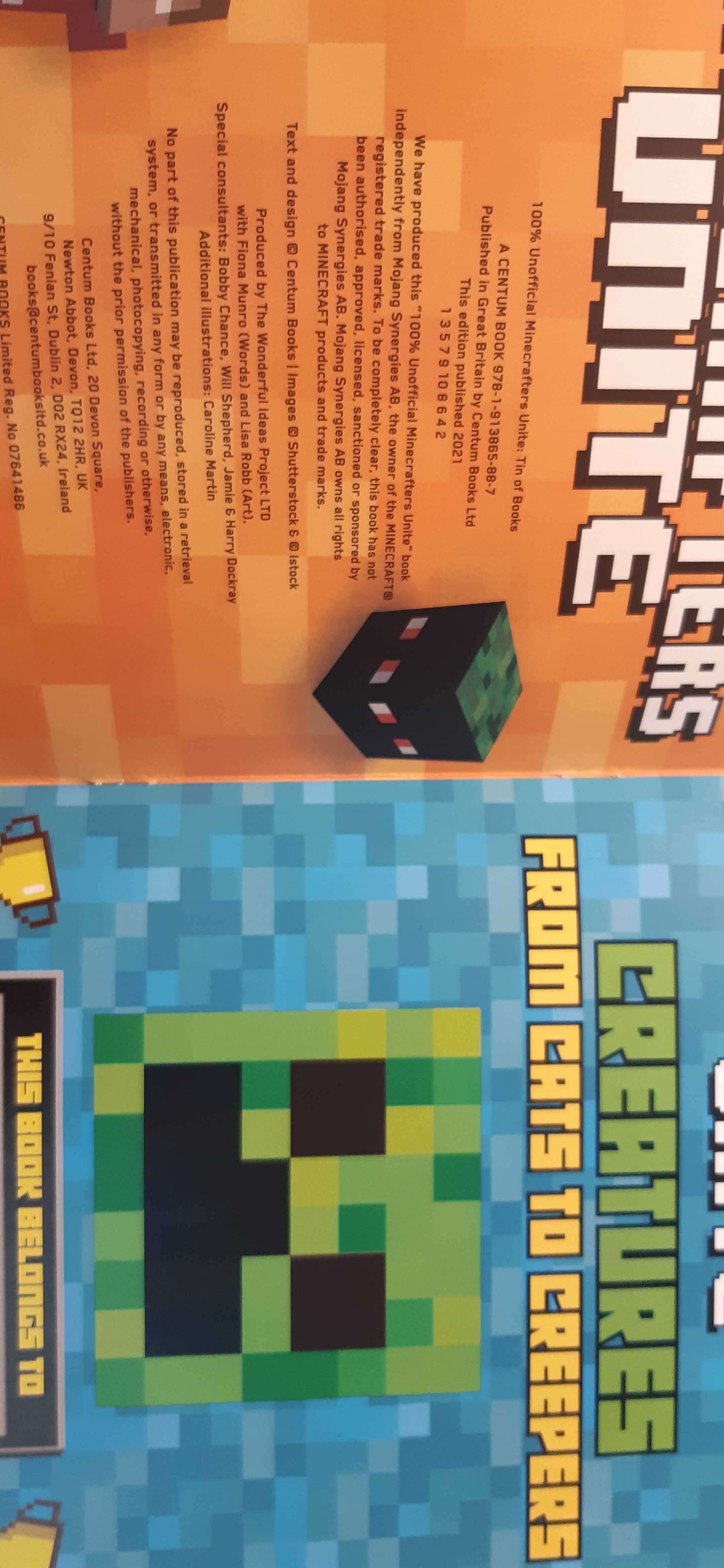 zestaw metalowe pudełko książeczki i naklejki minecreft