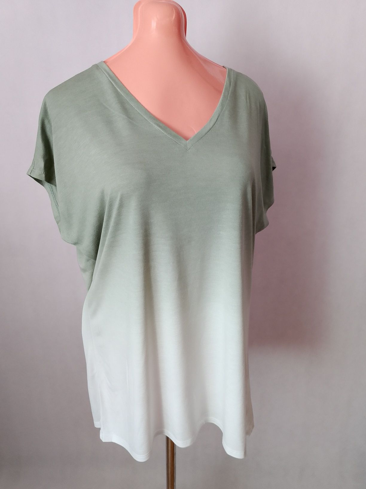 Koszulka zielono-biala M&S rozmiar L/XL