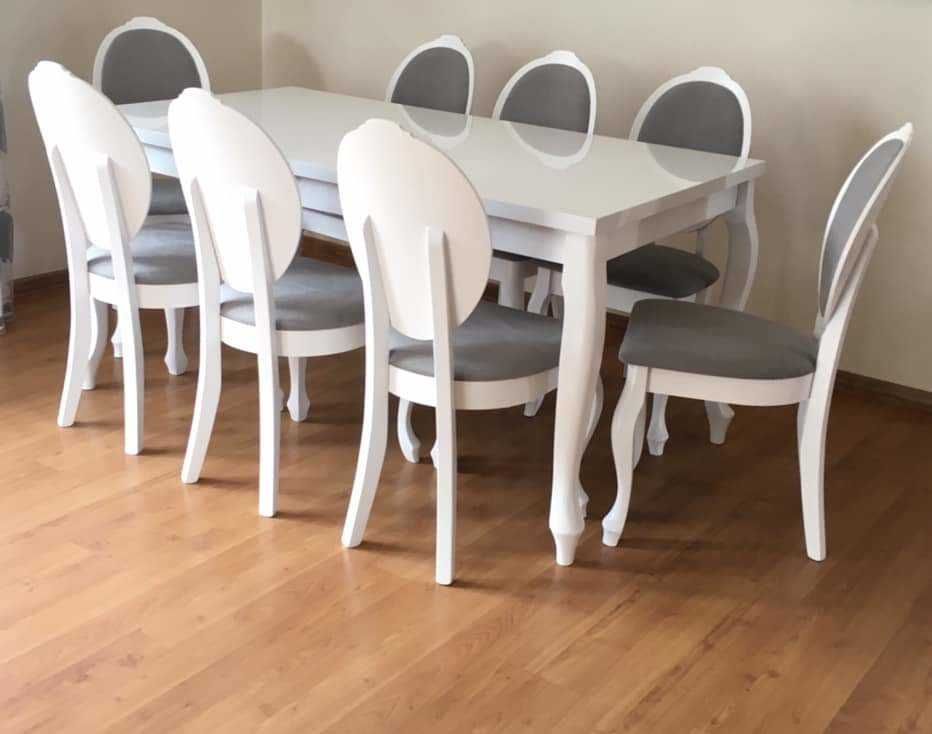 Zestaw do jadalni 8 osobowy Stół rozkładany i Krzesła Dostawa