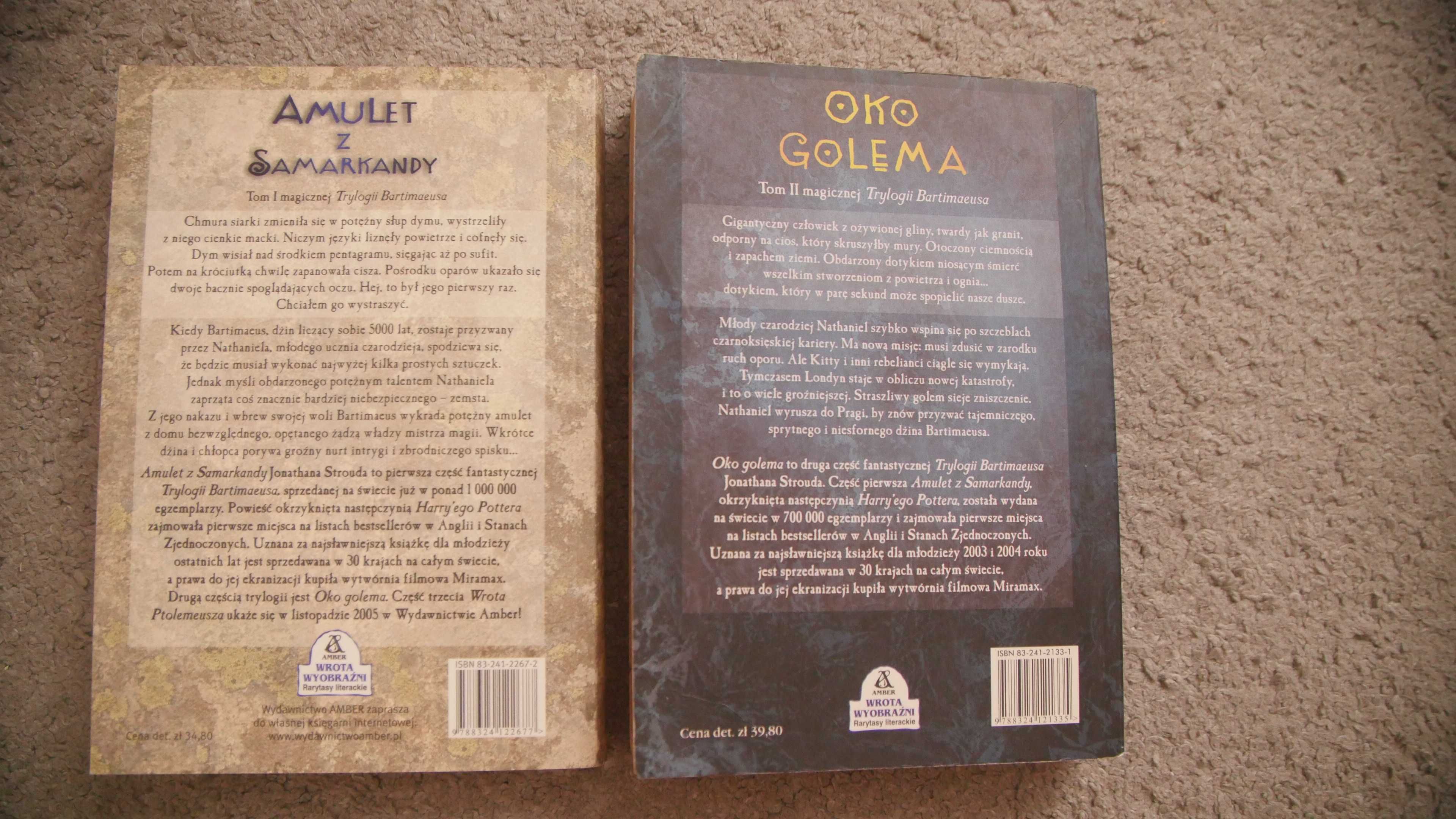 "Amulet z Samarkandy" & "Oko Golema" - Jonathan Stroud