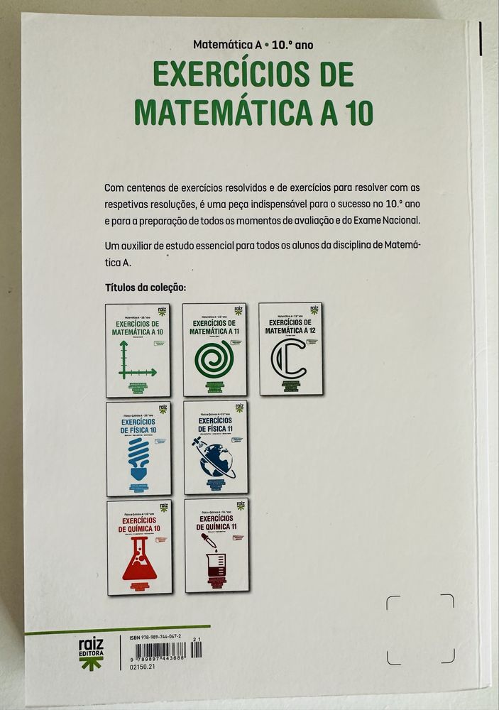 Exercícios de Matemática A 10° ano Raiz Editora