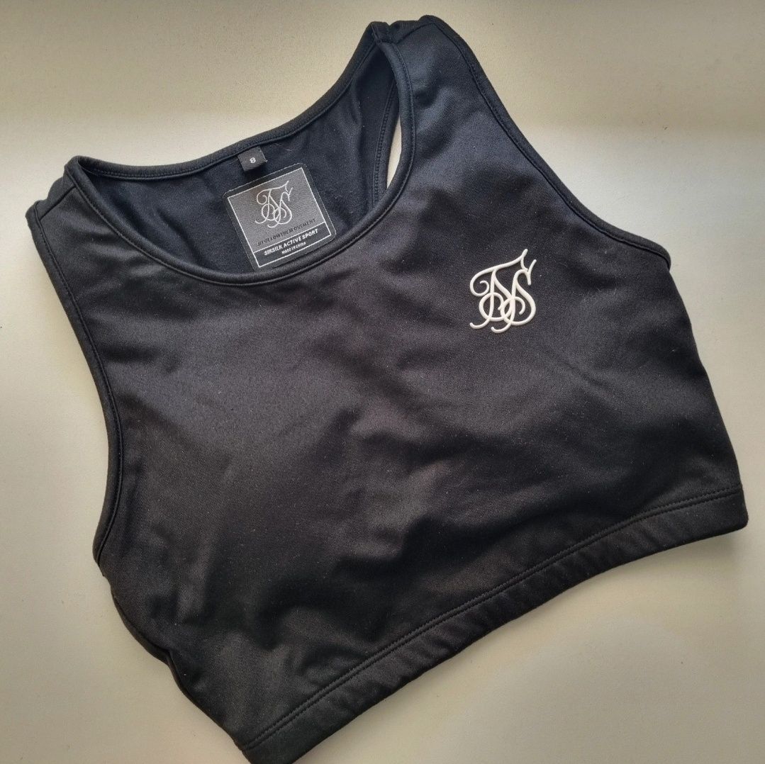 czarny stanik top sportowy siksilk s zabudowany