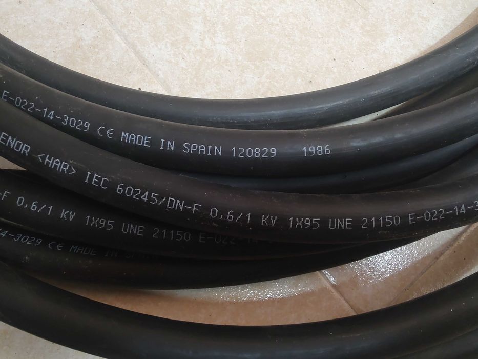 Cabo Electrico 1x95 H07RN 1 condutor de 95 mm2 - 15 metros