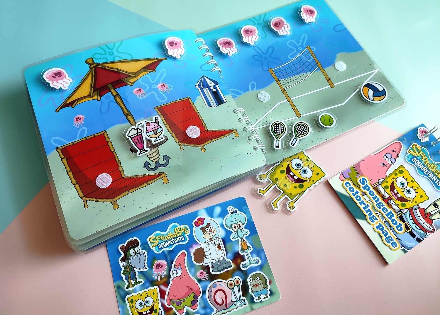 SpongeBob i przyjaciele książeczka z elementami na rzepy