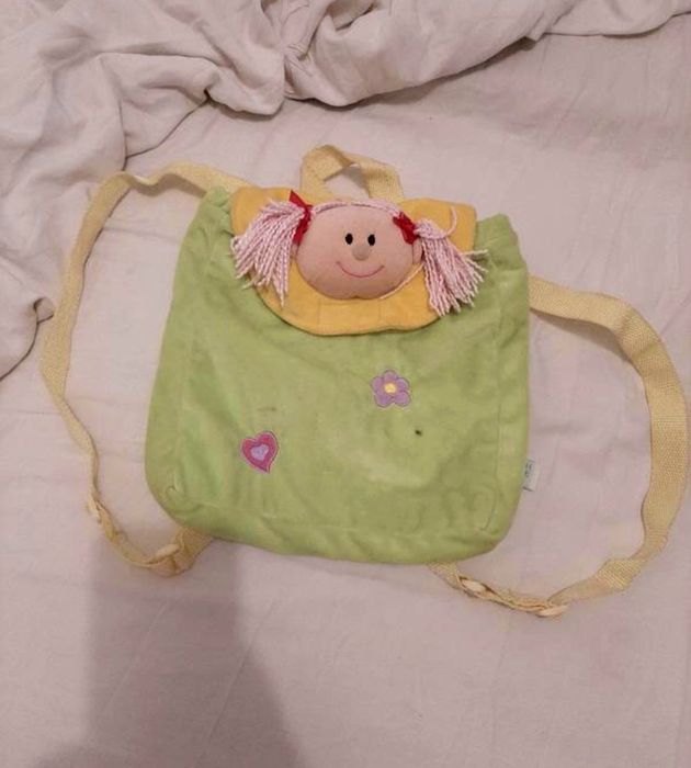 Дитячий плюшевий зелений рюкзак, рюкзачок